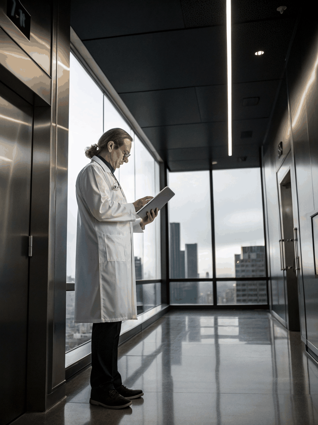 Scientist reviewing COA documentation on a digital tablet